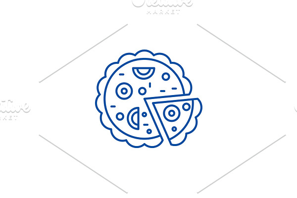 Pizza line icon concept. Pizza flat