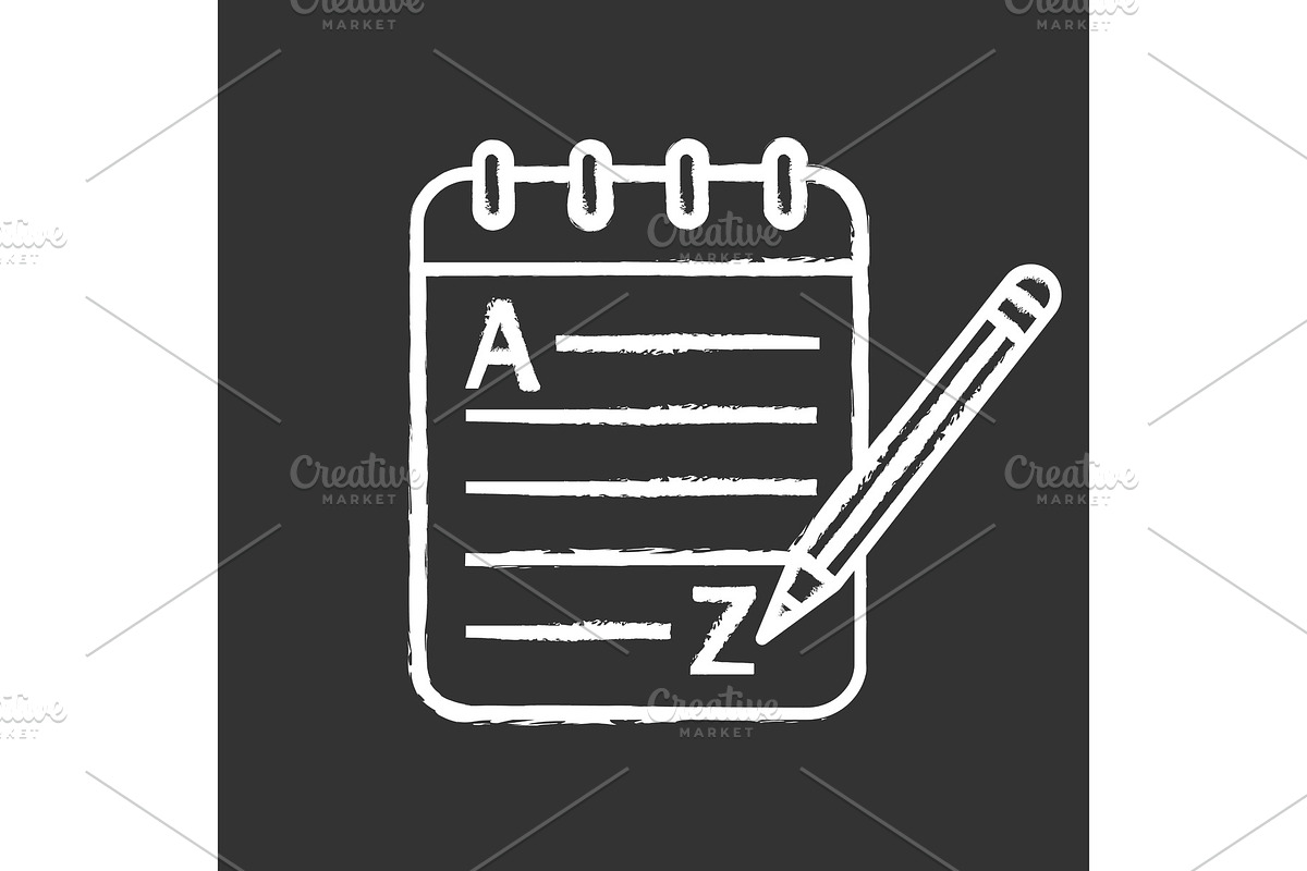 Grammar and writing chalk icon in Icons - product preview 8