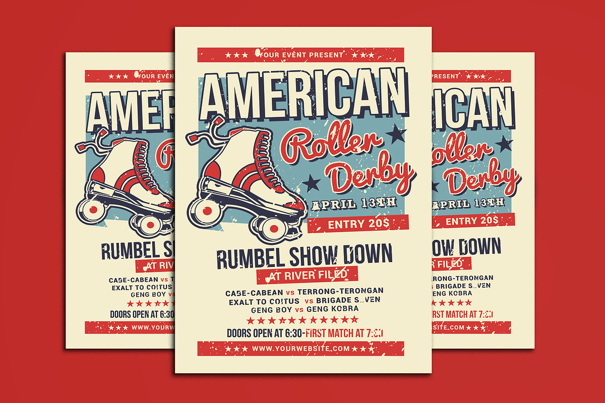 American Roller Derby in Flyer Templates - product preview 8