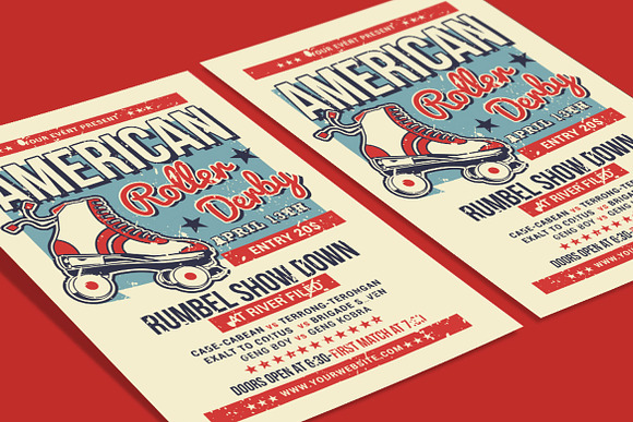 American Roller Derby in Flyer Templates - product preview 2