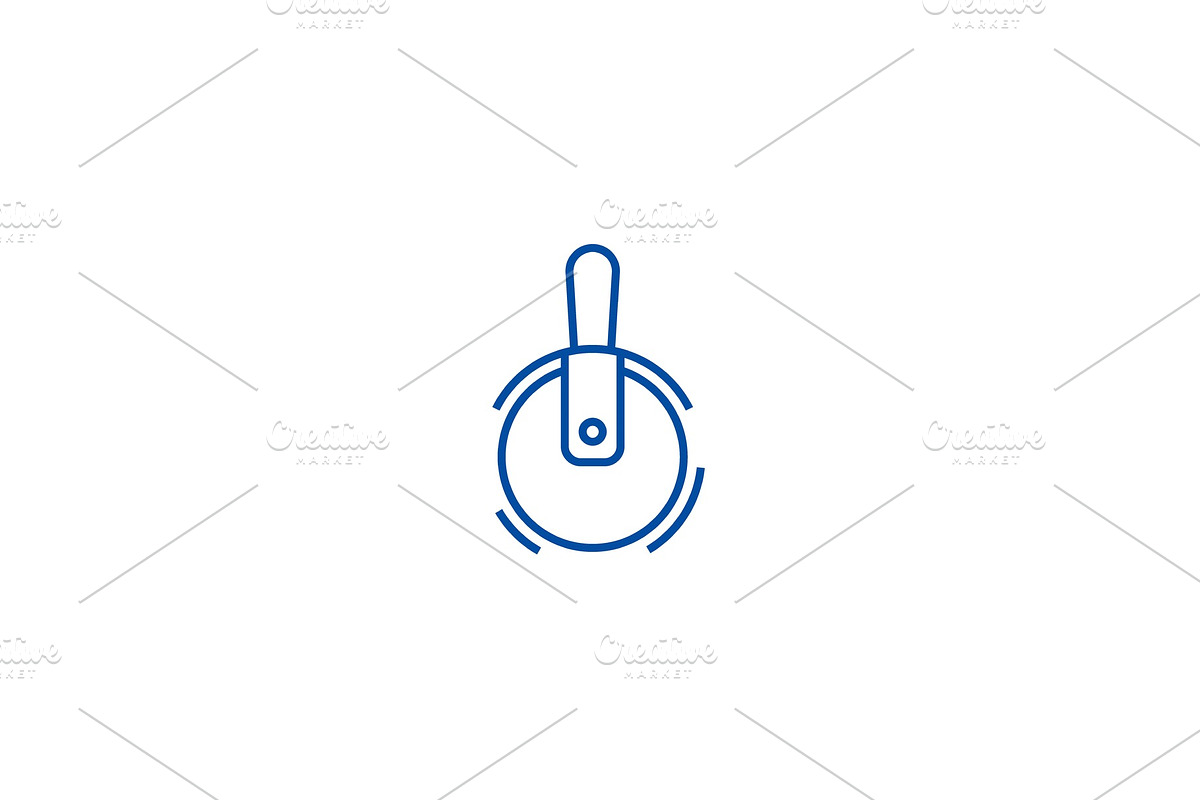 Pizza cutter line icon concept in Objects - product preview 8