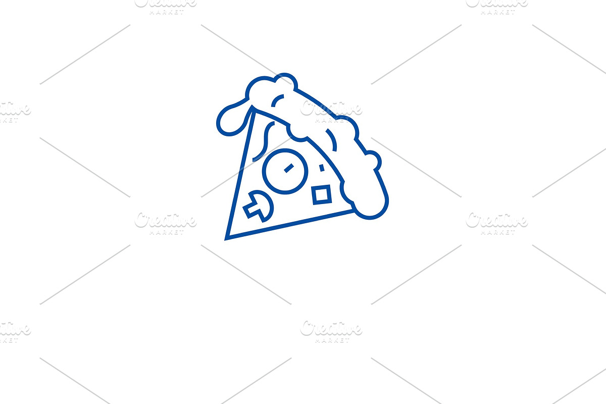 Pizza slice line icon concept. Pizza in Illustrations - product preview 8