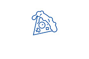 Pizza slice line icon concept. Pizza
