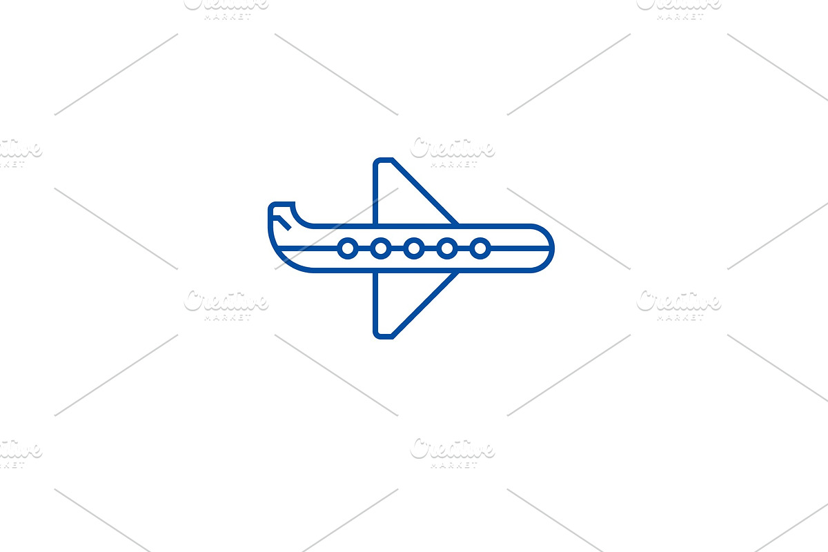 Plane line icon concept. Plane flat in Illustrations - product preview 8