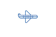 Plane line icon concept. Plane flat