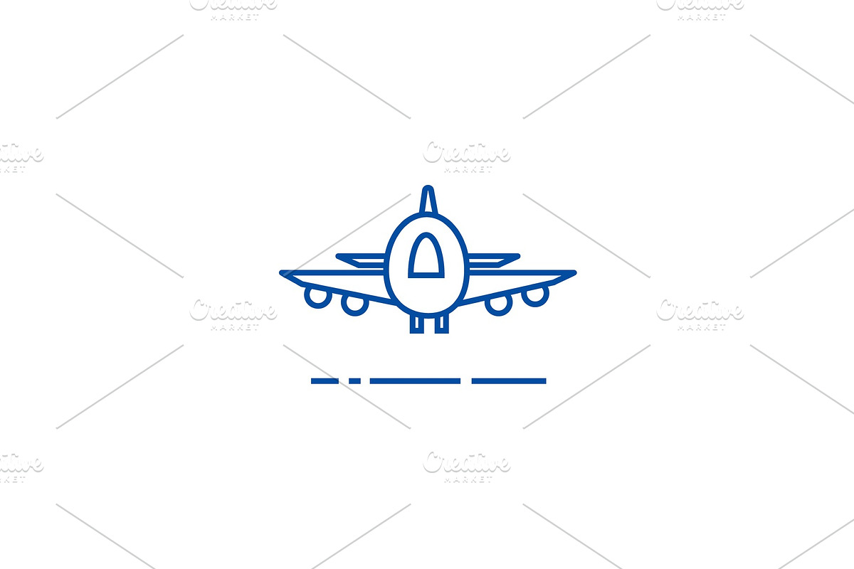 Plane,airoport,fast delivery line in Illustrations - product preview 8