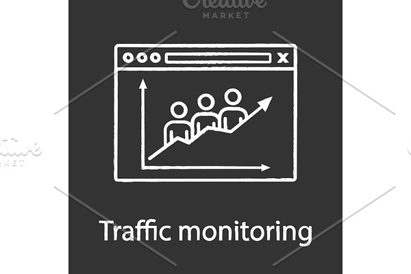 Website traffic chalk icon