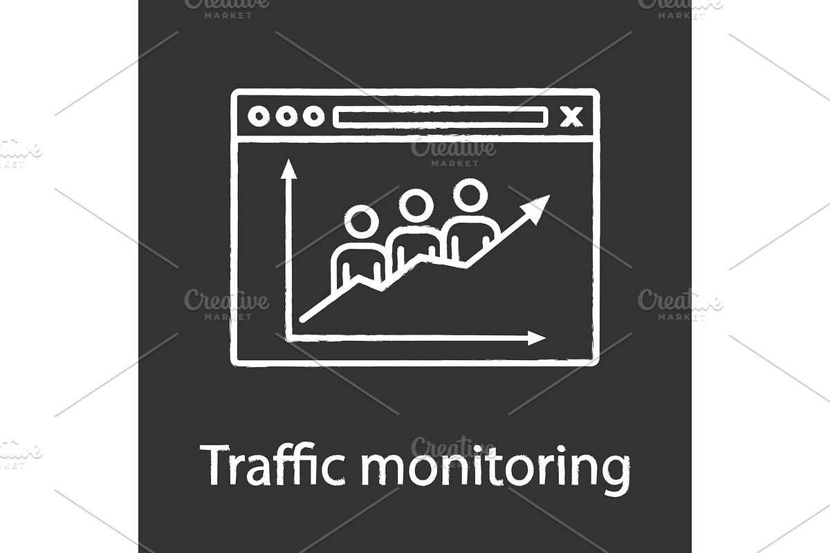Website traffic chalk icon in Icons - product preview 8