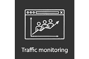 Website traffic chalk icon