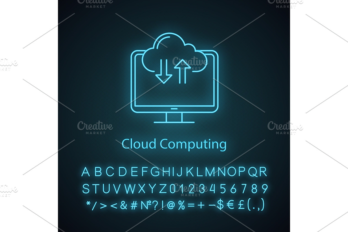 Cloud computing neon light icon in Icons - product preview 8