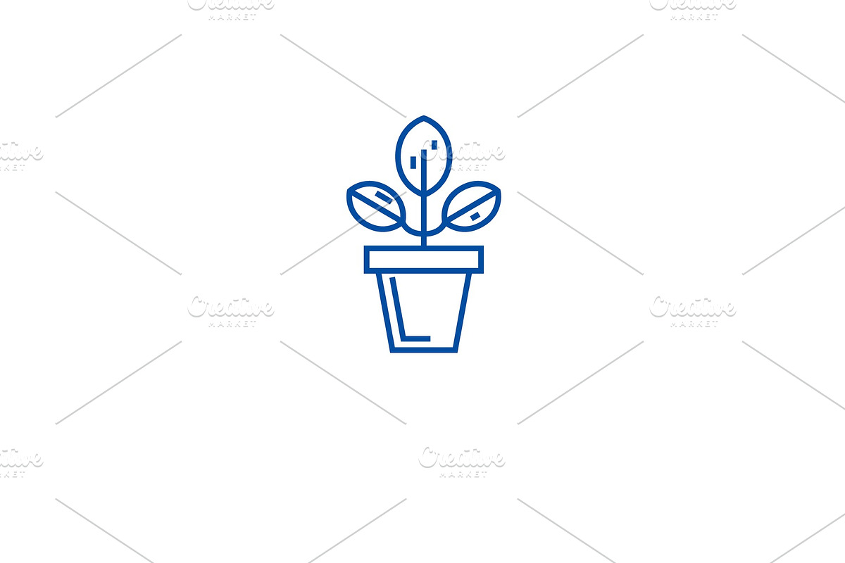Plant pot line icon concept. Plant in Illustrations - product preview 8