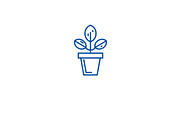 Plant pot line icon concept. Plant