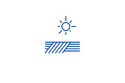 Planting climate line icon concept