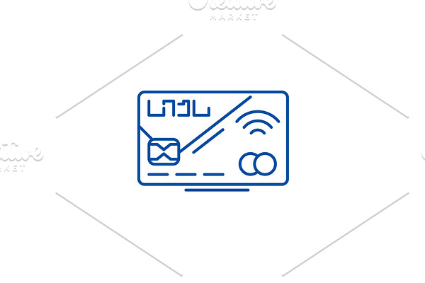 Plastic card line icon concept