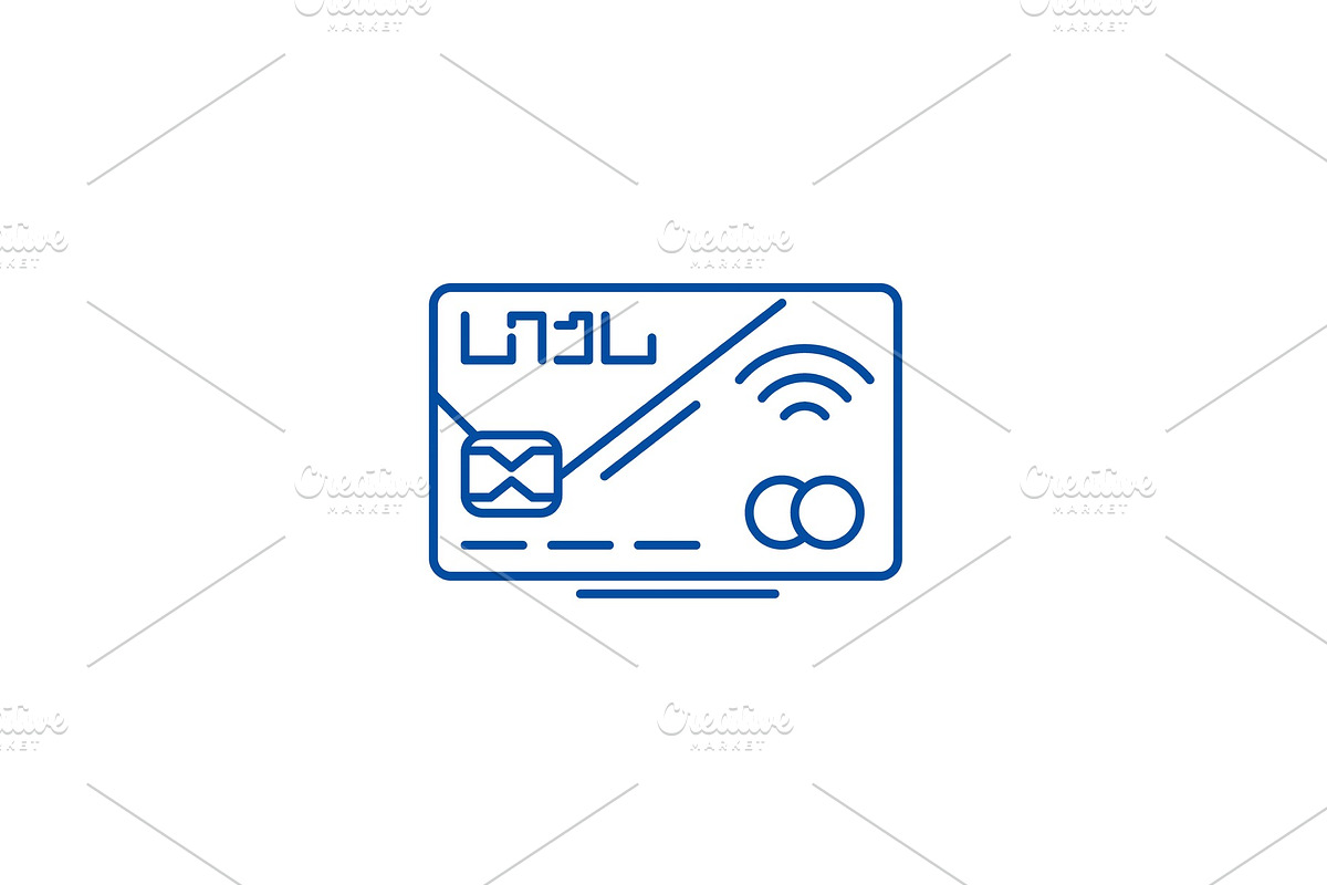 Plastic card line icon concept in Illustrations - product preview 8