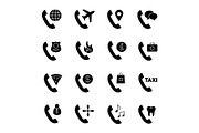 Phone services glyph icons set