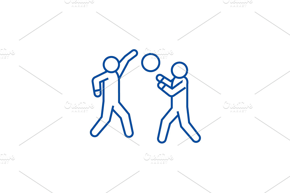 Playing basketball line icon concept in Illustrations - product preview 8