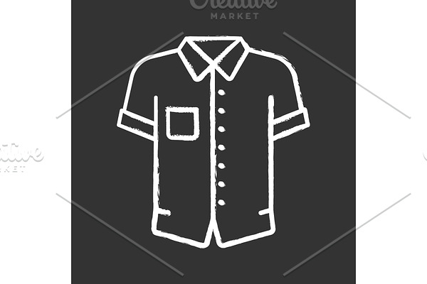 Shirt with short sleeves chalk icons