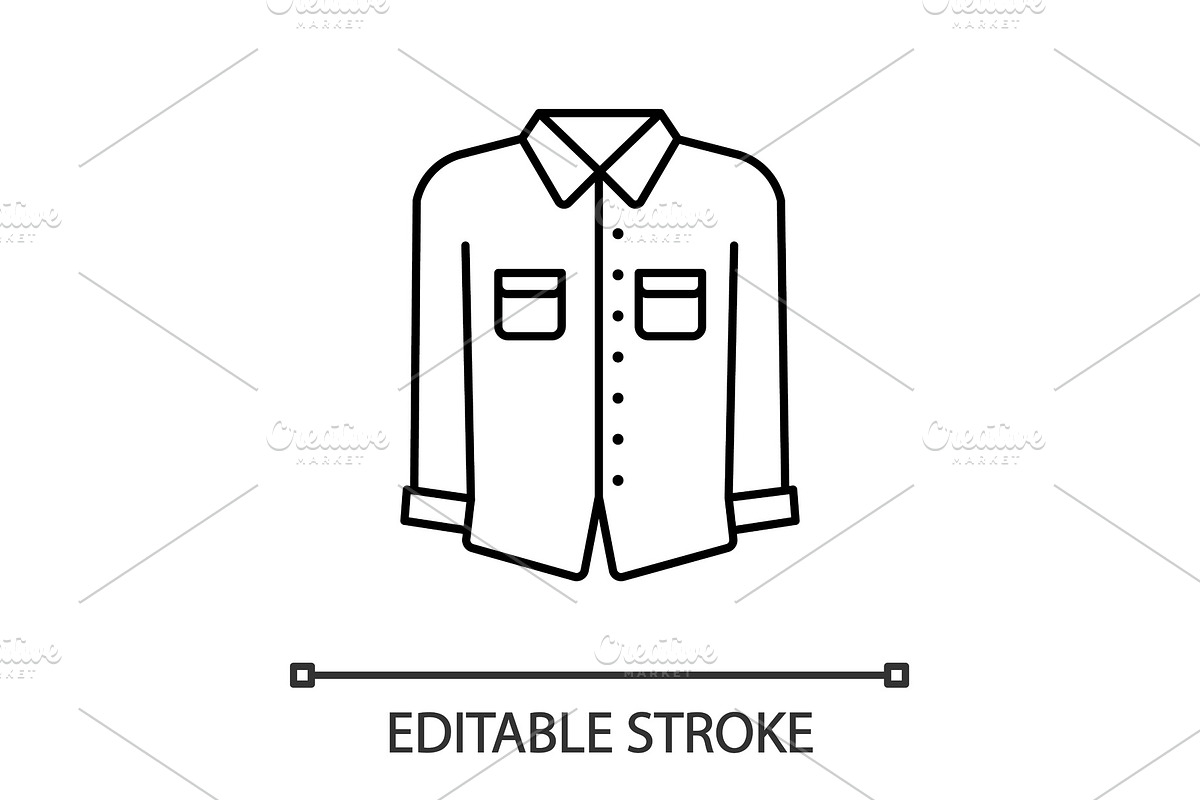Formal shirt linear icon in Icons - product preview 8