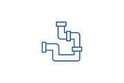 Plumbing pipes line icon concept
