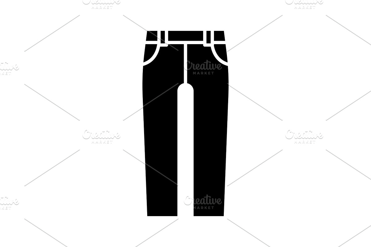 Jeans glyph icon in Icons - product preview 8