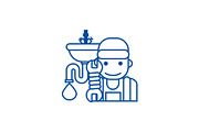 Plumbing service line icon concept