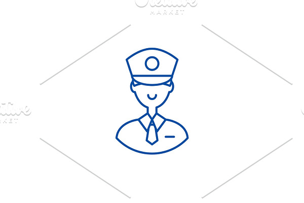 Policeman line icon concept