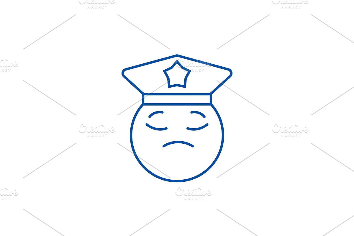 Policeman emoji line icon concept in Illustrations - product preview 8