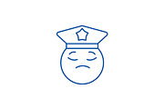 Policeman emoji line icon concept