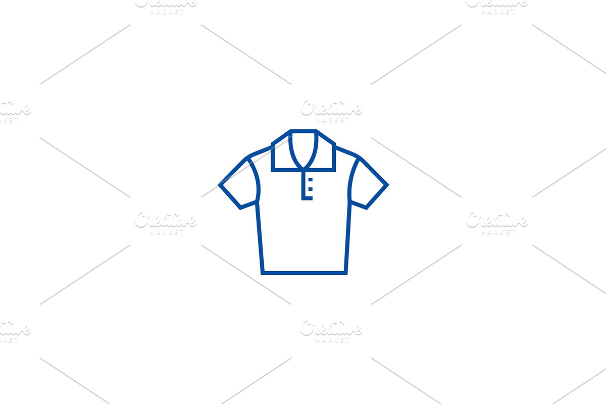 Polo shirt line icon concept. Polo in Illustrations - product preview 8