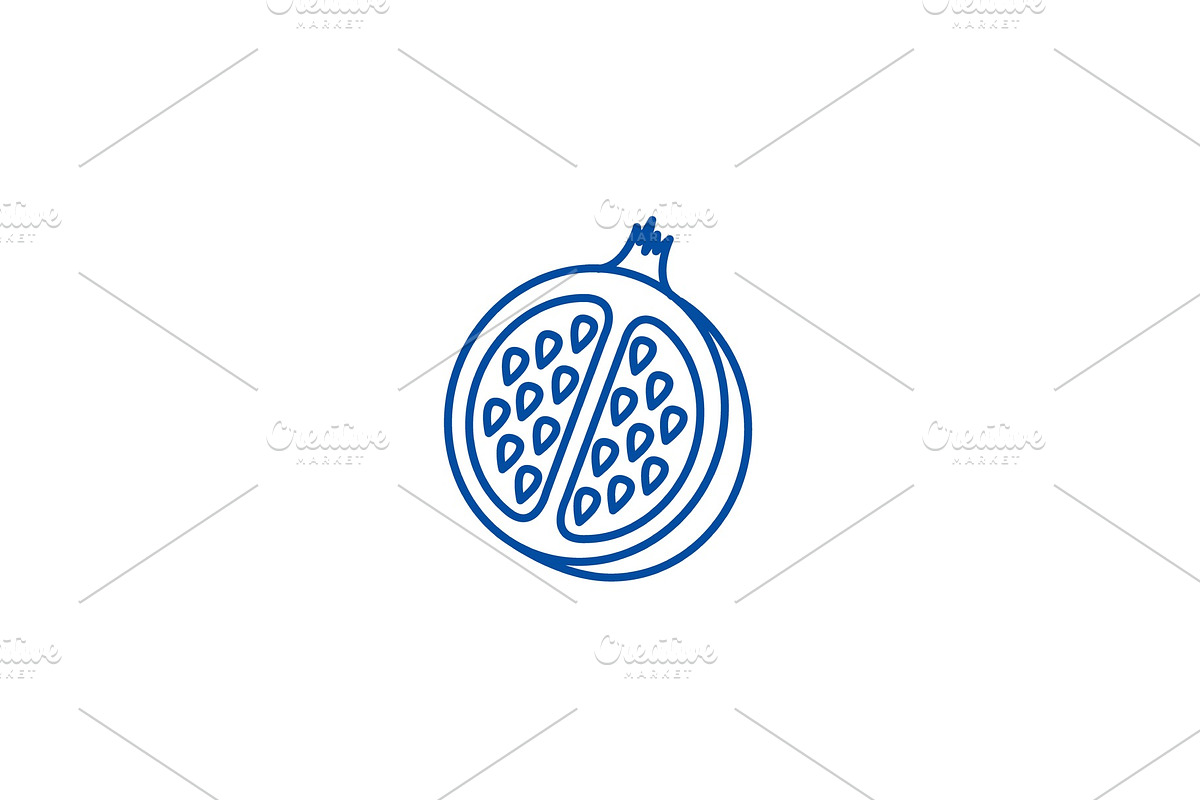 Pomegranate line icon concept in Illustrations - product preview 8