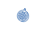 Pomegranate line icon concept