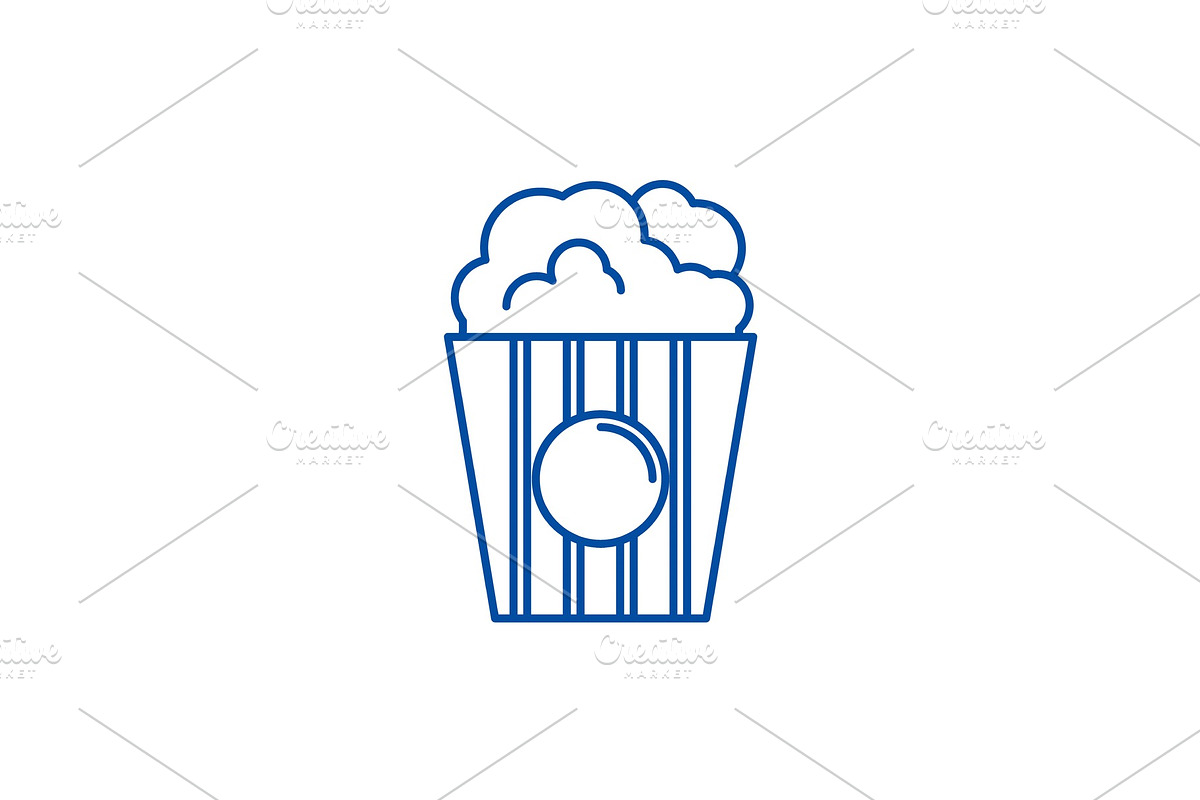 Popcorn line icon concept. Popcorn in Illustrations - product preview 8