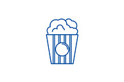 Popcorn line icon concept. Popcorn