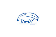 Porcupine line icon concept