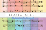 Colourful Music Sheet Digital Papers