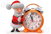 Santa Claus with an alarm clock