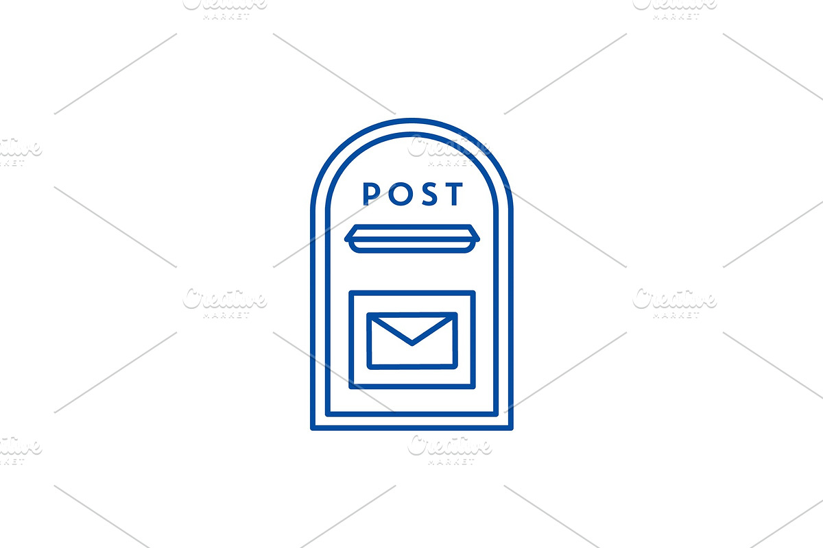 Post box line icon concept. Post box in Illustrations - product preview 8