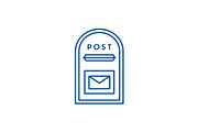 Post box line icon concept. Post box
