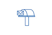 Postbox,email delivery line icon