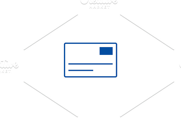 Postcard,email line icon concept
