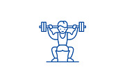 Power lifting line icon concept
