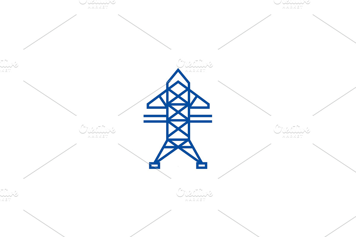 Power line line icon concept. Power in Illustrations - product preview 8