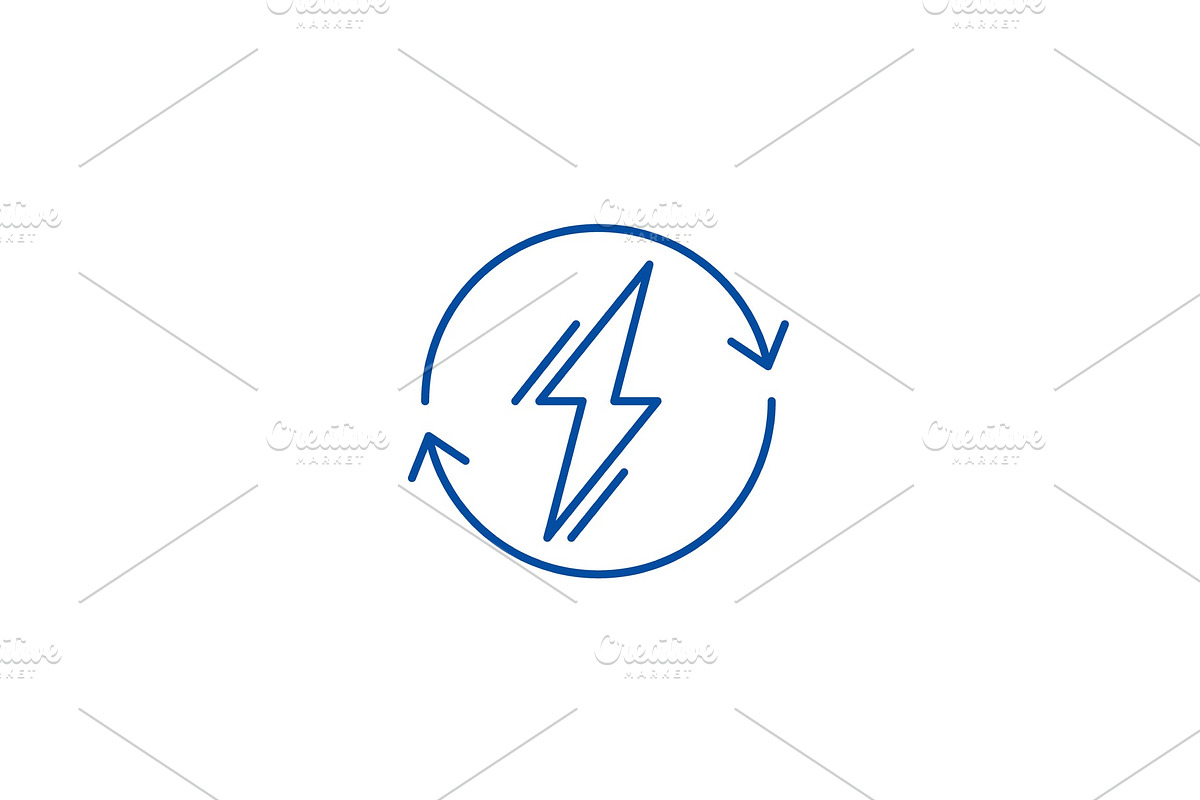 Power usage line icon concept. Power in Illustrations - product preview 8
