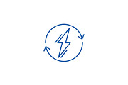 Power usage line icon concept. Power