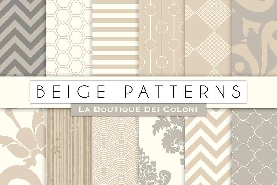 Beige Patterned Digital Papers in Patterns - product preview 8