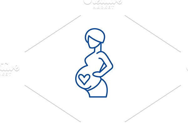 Pregnancy line icon concept