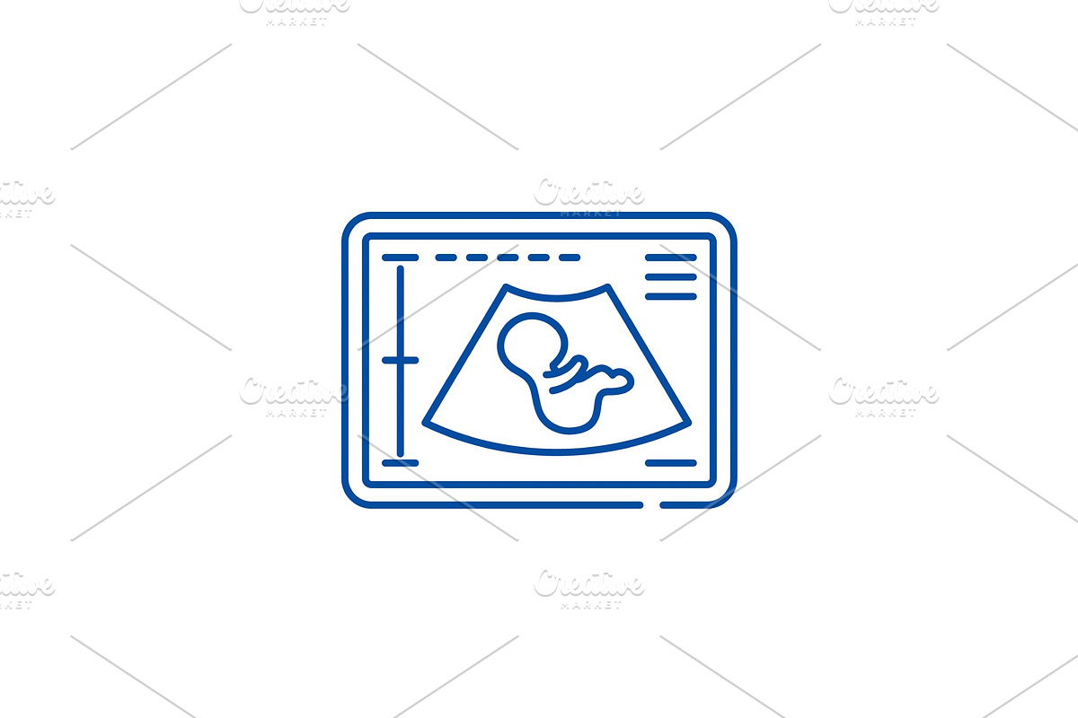 Pregnancy ultrasound line icon in Objects - product preview 8