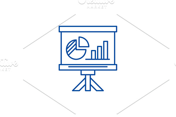Presentation board line icon concept