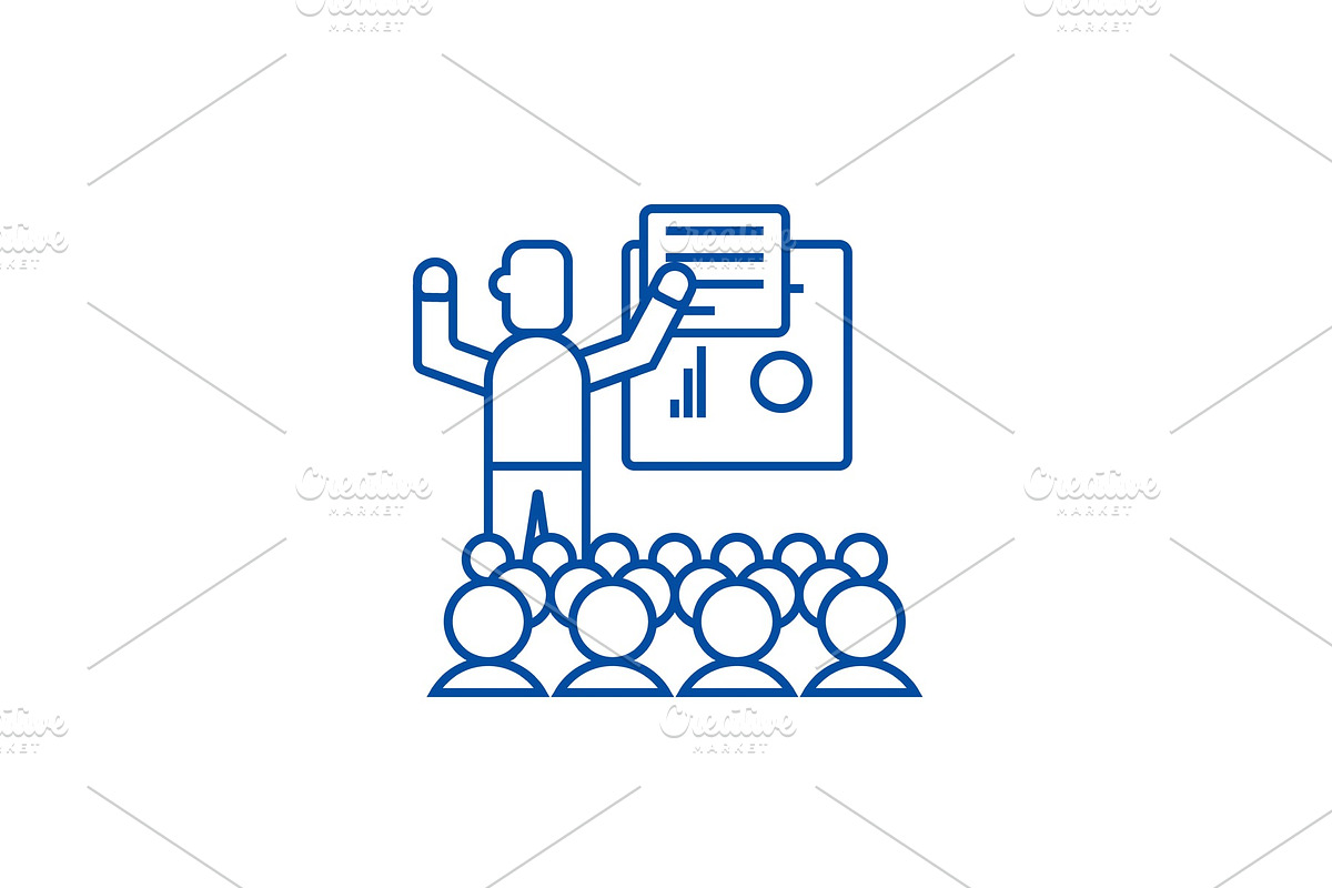 Presentation,meeting,lecture line in Illustrations - product preview 8